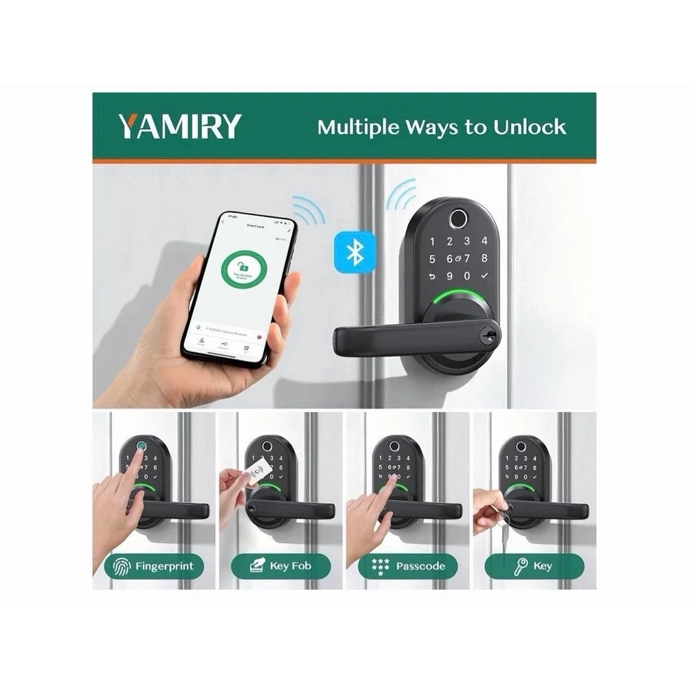 Smart Door Handle Lock with Keypad: Yamiry Fingerprint Smart Knob - Keyless Entr